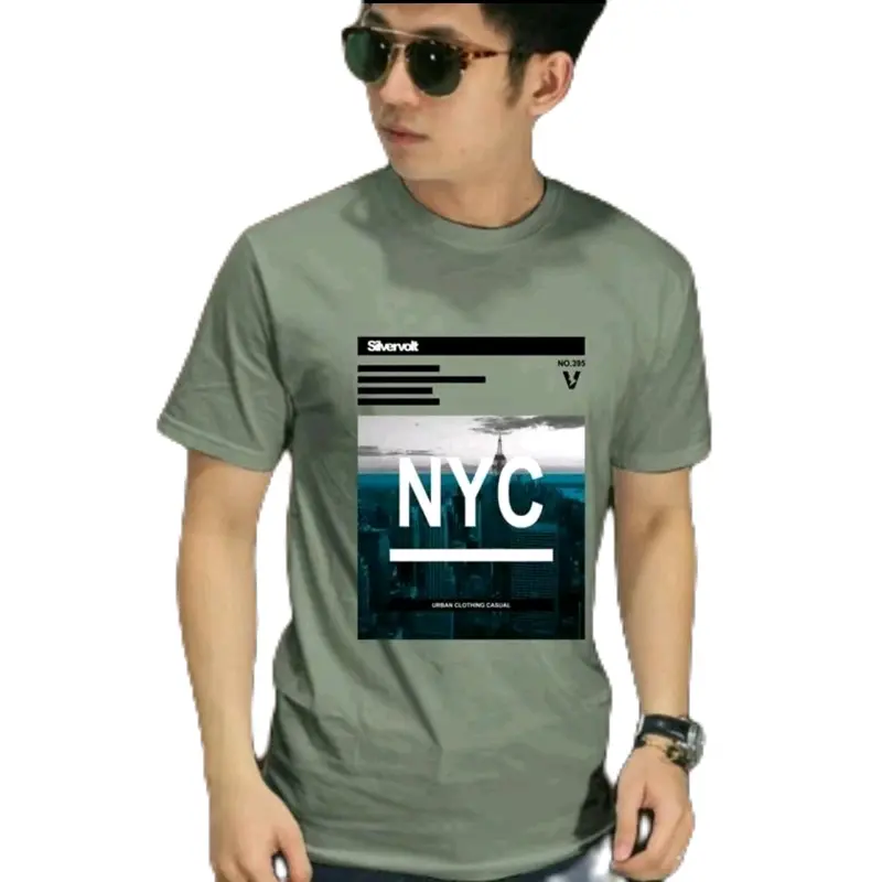 Kaos distro pria lengan pendek hijau sage original silvervolt Sablon premium 0