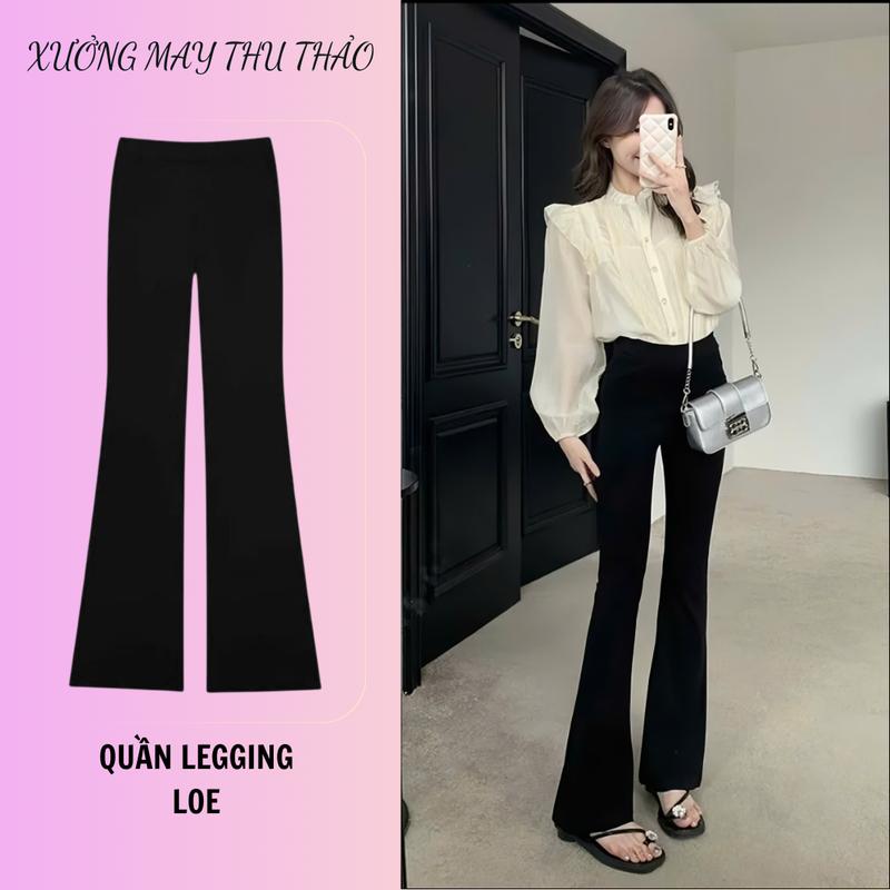 QUẦN LEGGING DÀI ỐNG LOE CHẤT LIỆU VẢI MỀM MỊN CO GIÃN 4 CHIỀU