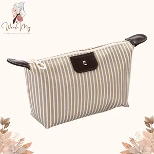 Tas Pouch Kosmetik Makeup Anti Air Waterproof Motif Garis Warna Warni - TS981