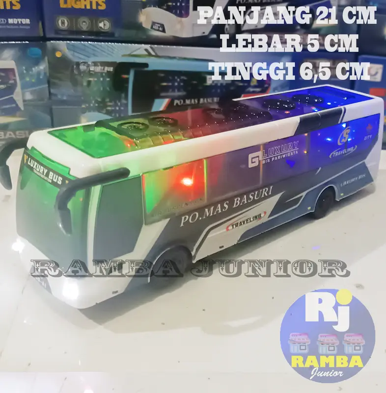Mainan Jet Bus Basuri Bump And Go Ada Musik Dan Lampu 5D Anak Control Toys 4