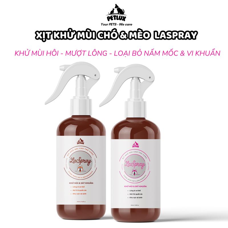 Combo 2 Bình Xịt Khử Mùi Khử Khuẩn Cho Mèo Chó Thỏ Sóc,.... 500ml LaSpray Petlux Khử mùi Nước Tiểu Chậu Cát Loại Bỏ Nấm Mốc & Vi Khuẩn Vệ Sinh Chuồng Trại - An Toàn Cho Thú Cưng & Người Sử Dụng