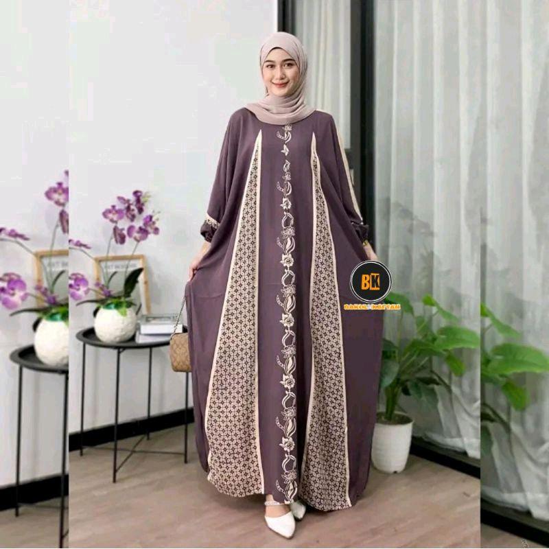 Terbaru Kaftan Rayon Jumbo Premium Gamis Kaftan Lebaran Mewah Baju Muslim Wanita Kaftan Elegan Adem Dan Nyaman 7