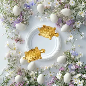 [4PCS] Liontin Keberuntungan Desain kura kura Asakusa Gaya jepang untuk Menarik Rejeki Emas Hadiah Hiasan