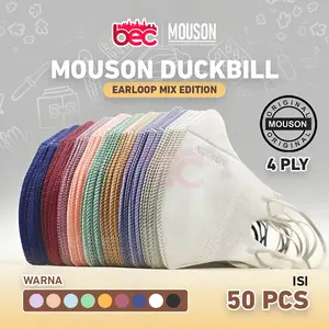 [MOUSON] Masker Duckbill - 1box 50pcs 4ply / Masker Earloop 3D Mask Protective