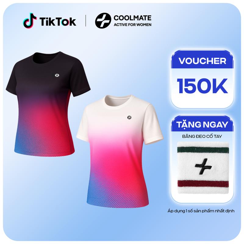 Combo 2 áo thun thể thao chạy bộ, leo núi nữ AirRush Gradient nhẹ, thấm hút, nhanh khô, thoáng khí - Coolmate Active For Women