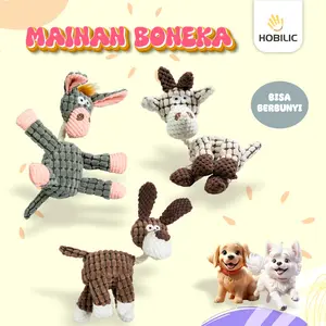 Hobilic Boneka Gigit Mainan Anjing Plush Toy Squeaky Pet Toys Bunyi Model Hewan Anjing Sapi Kambing