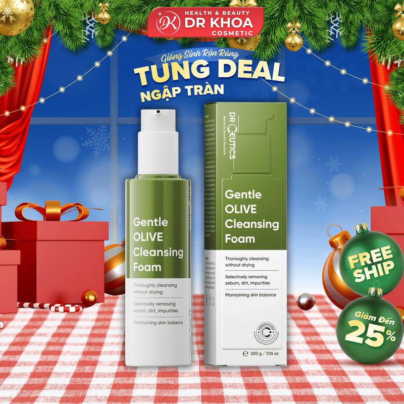 Sữa Rửa Mặt DrCeutics Gentle Olive Cleansing Foam 200g Lành Tính Cho Mọi Loại Da Dr Khoa