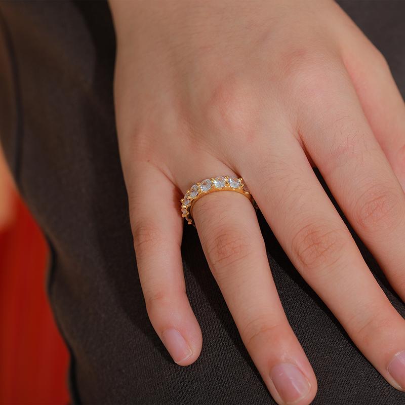 Product Introduction of 【#109】925 Sterling Silver Full Moissanite Rings For Women Men 8