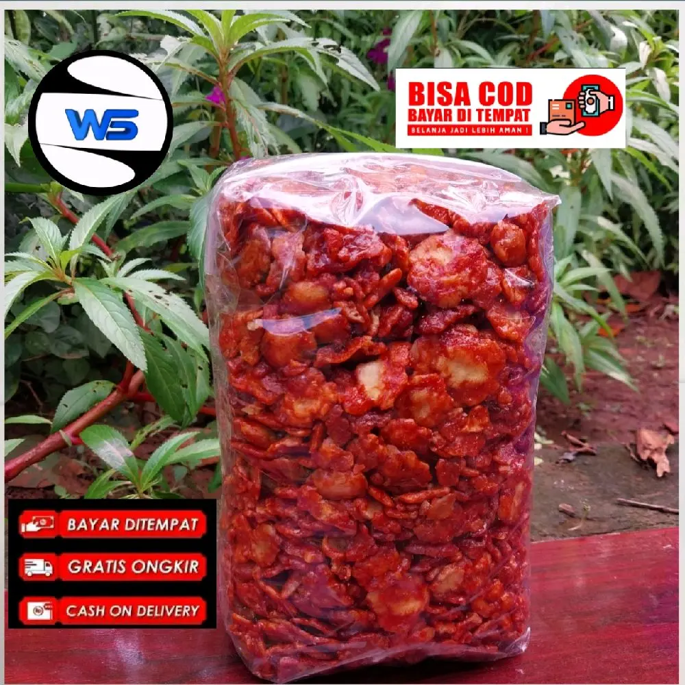 Emping melinjo 1kg Rasa pedas manis Snack Cemilan Makanan Keripik Camilan Food