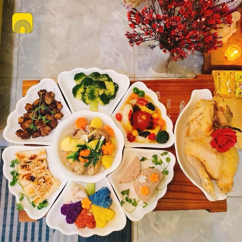 Bộ bát đĩa hoa mặt trời 7 món
