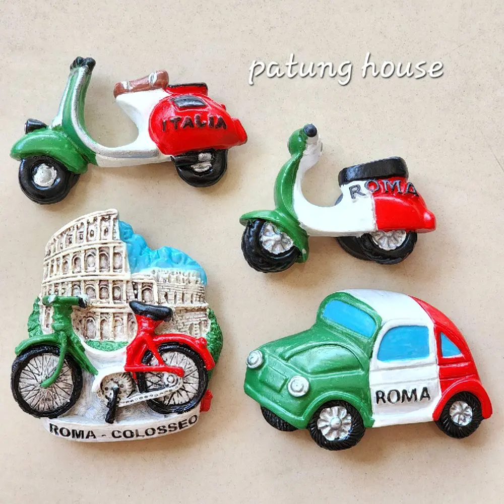 Fridge Magnet Tempelan Kulkas Souvenir Roma Italia Italy Mobil Vespa