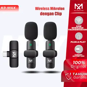 MAYY K80 Wireless Mikrofon dengan Clip on Wireless microphone Mikrofon