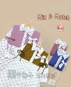 Gamis anak perempuan motif pita terbaru usia 1 sampai 12 tahun bahan cringkle kombinasi knit premium cocok untuk ramdhan dan lebaran Muslim Nyaman JilRenda Lembut Syari