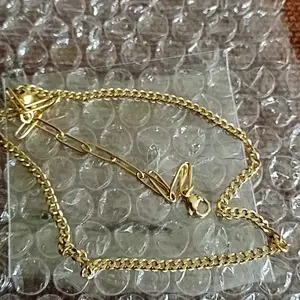 GELANG RANTAI KAKI TITANIUM STEEL WANITA MODEL STYLISTH ANTI KARAT DOUBLE LAYER GOLD SILVER