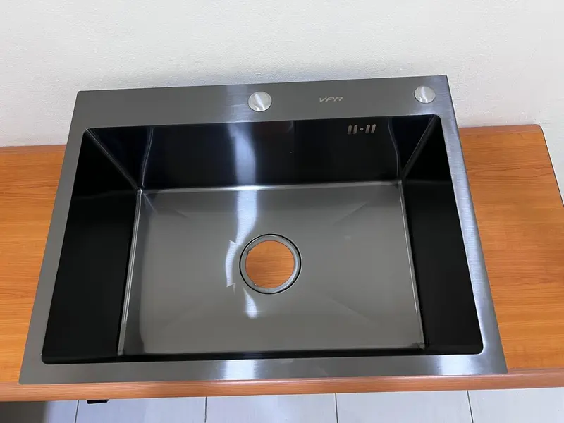 BAK CUCI PIRING/SINK CUCI PIRING/KITCHEN SINK DESIGN MINIMALIS BAGUS TEBAL 6045 Black Black 2