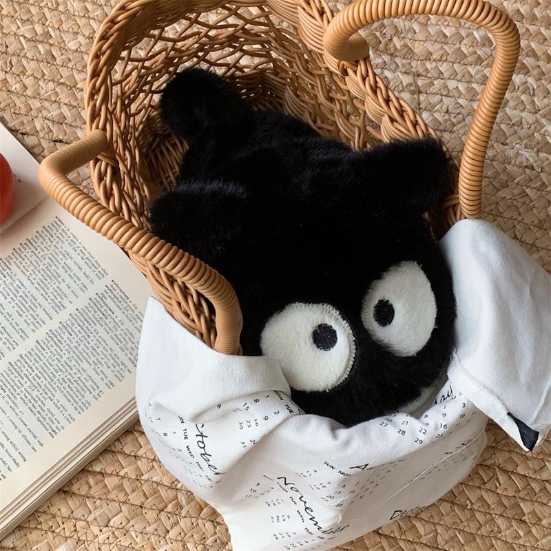 Dép Bông XIXITIAO Thiết Kế Mèo Đen Nhỏ Hoạt Hình Đôi Mắt To Dễ Thương Dành Cho Nữ Chất Liệu EVA Ấm Áp Mùa Đông Lót Lông Cừu Thích Hợp Cho Mùa Đông Slipper DéP Nhung Hoa Có Quai Women