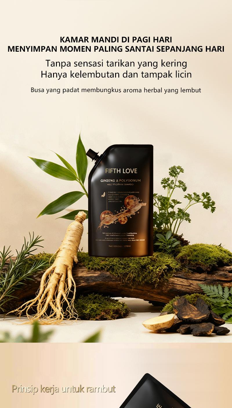 【FIFTH LOVE Produk Laris Manis】Sampo Anti-Rambut Rontok Ginseng dan Polygonum Multiflorum