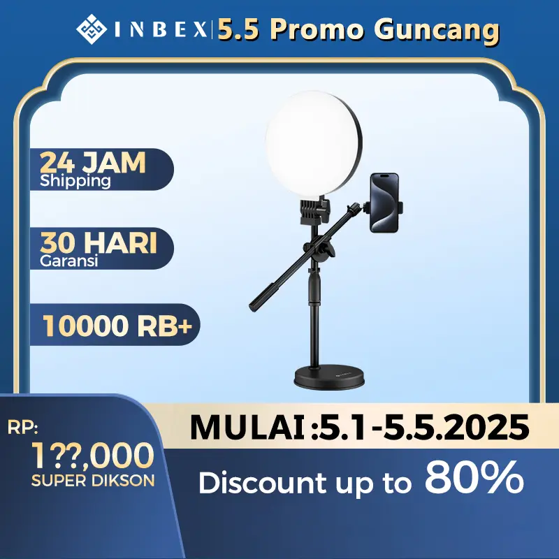 【K】【COD】【24H Shipping】【Warranty 30 HARI】INBEX IPL16 Lampu Kontent Kreator Portabel Lighting Studio Video/Livestreaming+Tripod Overhead Stand hp
