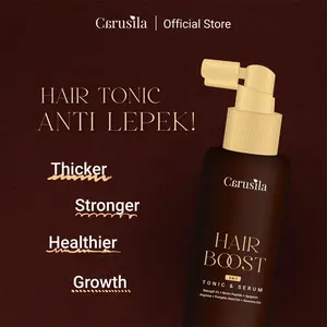 (READY STOCK) 100ml Carusila Hair Boost 2in1 Tonic & Serum dengan Baicapil 3% Anti-Kerontokan untuk Pertumbuhan Rambut Lebih Kuat 100ml Tonik Rambut Spray Anti Lepek Non Paraben Non SLS/SLES Hair Tonic Rambut Rontok dan Penumbuh