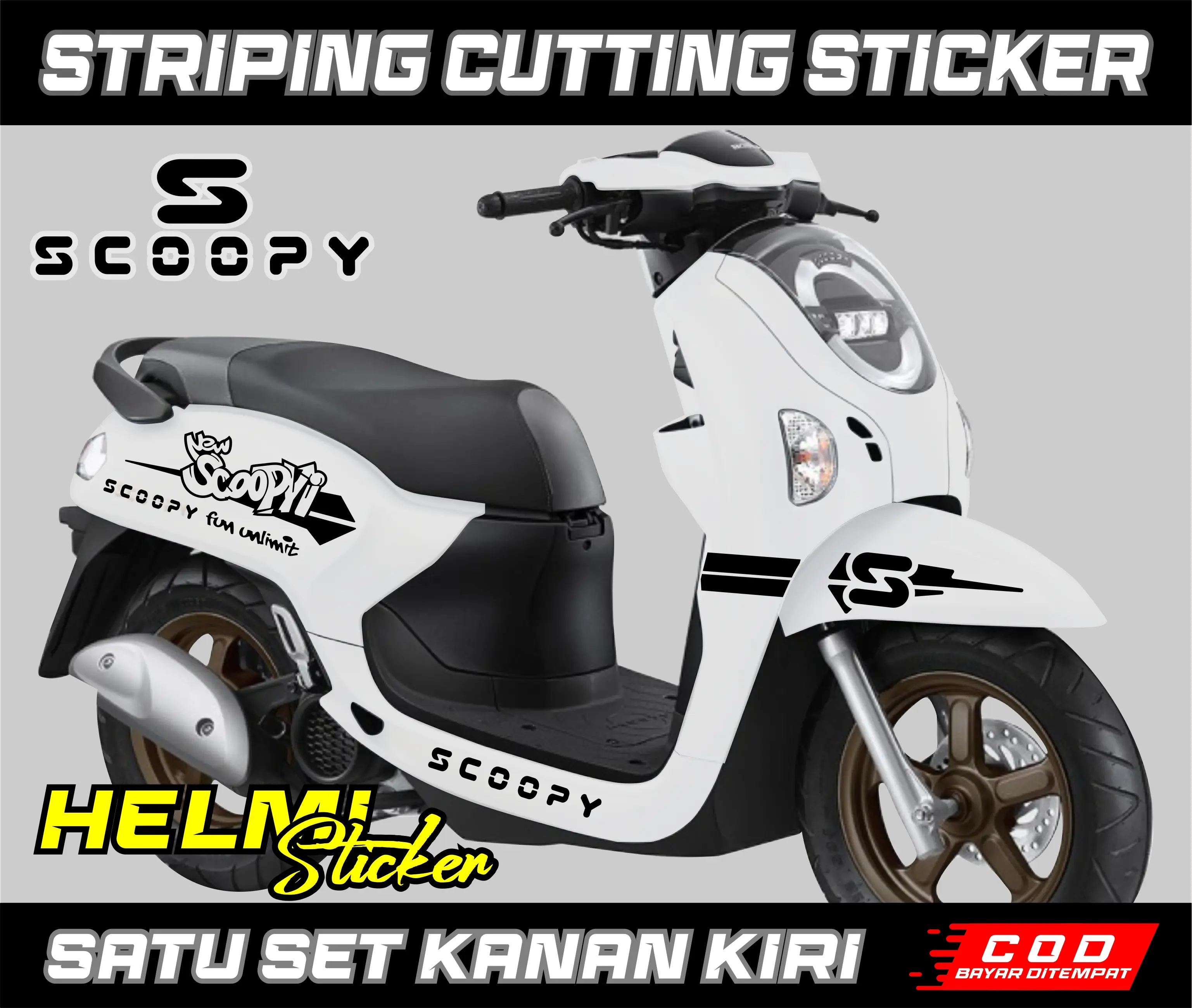 STRIPING CUTTING STICKER HONDA SCOOPY ALL NEW 2025 BARU UNIVERSAL SCOOPY LIS VARIASI STIKER Motorcycle