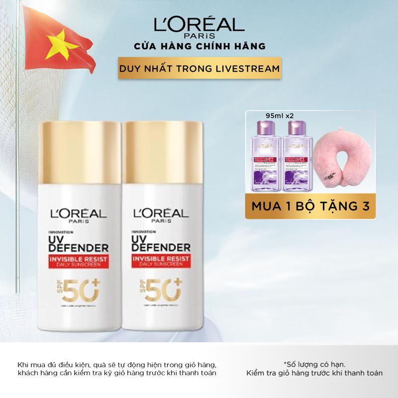 [TAPTAPxLoreal] Bộ 2 Kem chống nắng siêu mịn nhẹ bảo vệ da L’oreal Paris UV Defender Serum 50ml SPF 50++ (50ml x 2) Skincare