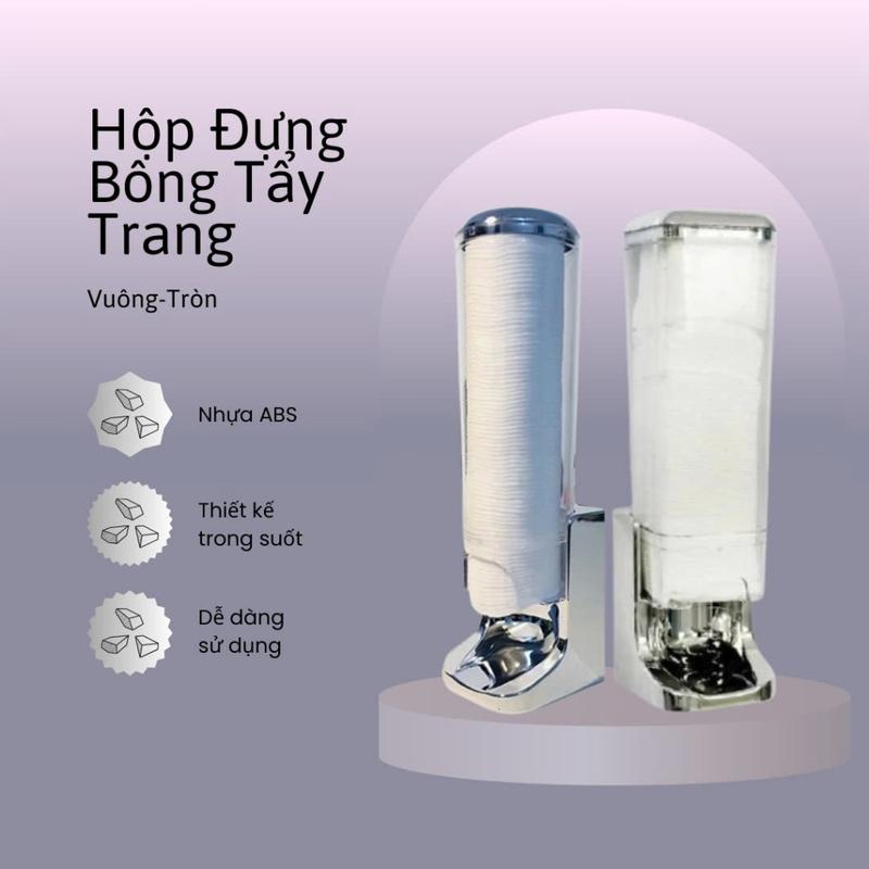 Hộp đựng bông tẩy trang Tashuan TS-3186 tặng kèm miếng dán siêu dính