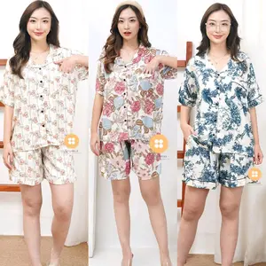 Homewear Rayon Baby Doll Hotpant Atasan & Celana Pendek Super Premium Fit Lembut Panjang Wanita Setelan Piyama Allsize LD 110cm