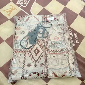 NFSTORE Oneset INARA Baju & Celana Rayon Panjang Tebal Busui Friendly Model Karet Zipper Tali Tesel Motif Gamis Setelan Wanita