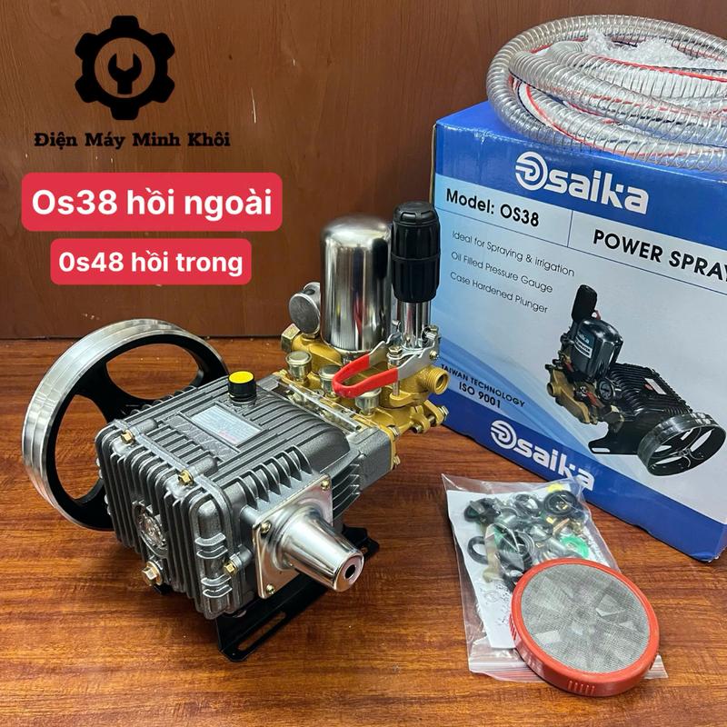 Mới Đầu máy rửa xe áp lực cao 2,9HP Saika| Đầu phun xịt thuốc sâu dây đai curoa| đầu bơm máy rửa xe