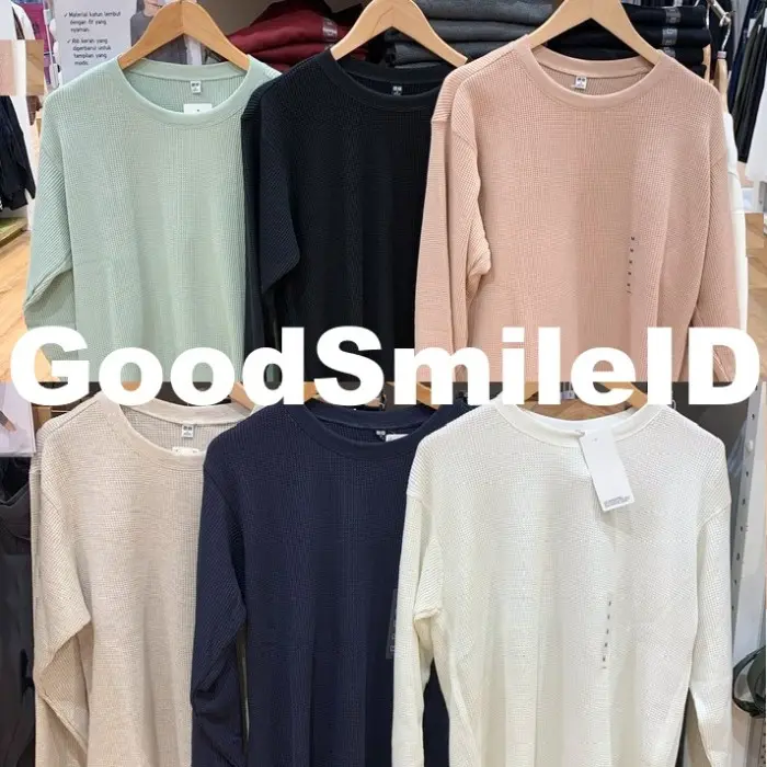 PREMIUM (READY) terjamin JASTIP Women T-Shirt Waffle Lengan Panjang Kaos Sweater Wanita UNIQLO terlaris