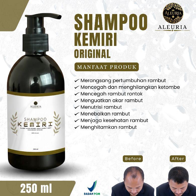 Auleria Kemiri Hitam Original 100% 250ml - Sampo Anti Rontok Penghitam Uban Penebal Rambut Mengatasi Ketombe Haircare Menumbuhkan