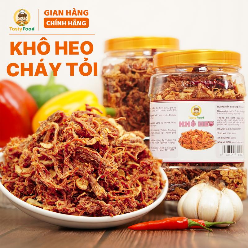Khô Heo Cháy Tỏi Cô Ba Tasty - Thịt heo 100% - Hàng Loại I - SP002