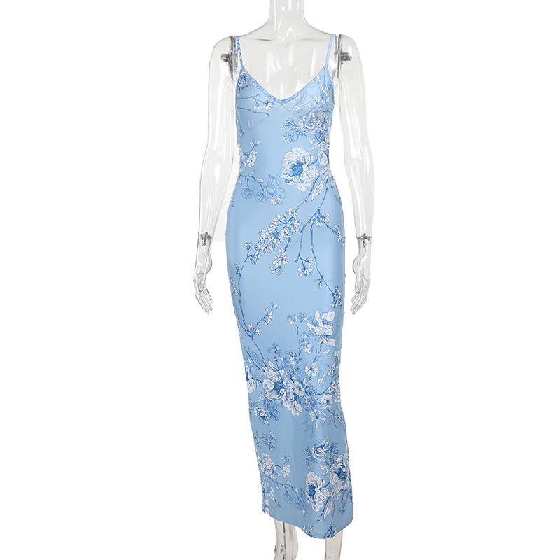 Product Introduction of Đầm Hoa Thường Ngày Dáng Ôm, Dây Đeo Spaghetti Thanh Lịch, Phong Cách Bodycon, Thích Hợp Cho Bữa Tiệc Ngày Lễ, JY23159TGO 22