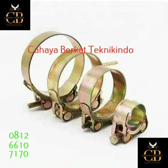 Clamp Hose Superior Carbon steel  /  Klem Selang Besi  uk  3/8" ,  1/2"  ,  5/8" ,  3/4” ,  1”  ,   1 1/4"  ,  1 1/2" ,  2” ,  2 1/2" ,   3”  ,   3-1/2"  ,  4” ,   4-1/2"  , 5”  ,  5-1/2"  ,  6 “ inchi