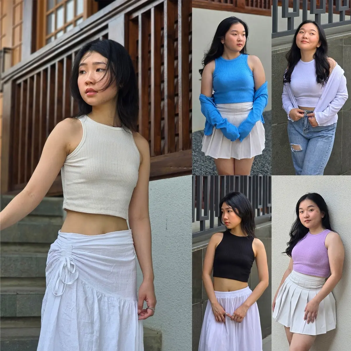 Lexy Fashion - Ahyeon Racer Rib Crop Tank Top Atasan Singlet Basic Polos Stretch Wanita Murah croptop remaja teng