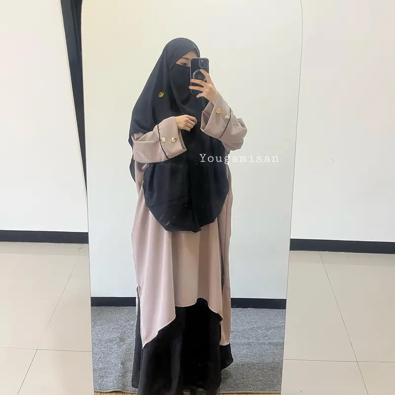 YOUGAMISAN-ADILA ONE SET ROK TUNIK HIJAB BERGO MALAYSIA FREE CADAR FASHION MUSLIM 2024 TRAND BAJU TUNIK ABAYA BATWING BIG SIZE JUMBO 4
