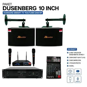Paket Karaoke Dusenberg 10 Inch + Power Audio Premium"ss  Smart TV YouTube HP Fullset Mic Wireless