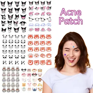 Stiker Jerawat Lotso Hello Kitty Sanrio Kuromi Cinnamon Duck Bear Panda Star Bunga Disney Eskrim Star Moon Toy Story Labubu Princess Doggy Hydrocolloid Acne Treatment Pimple Patch Colorful XX115