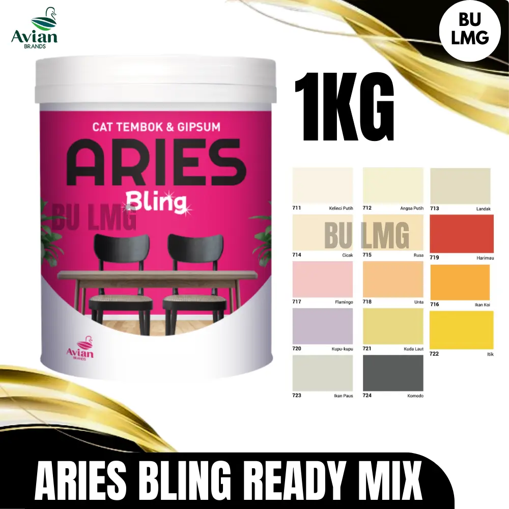 Aries Bling 1KG - CAT TEMBOK INTERIOR ANTI PUDAR ANTI JAMUR ARIES BLING 1 KG