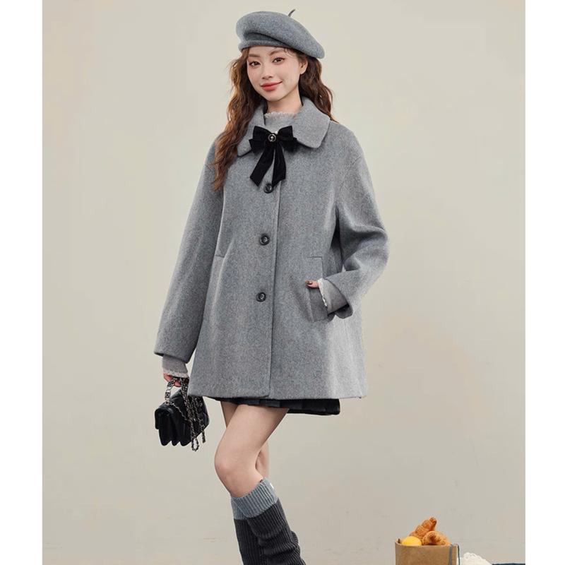 (KÈM MŨ+NƠ) Áo khoác kiểu nữ AK116 tiểu thư chất dạ ép nhiều lớp dày dặn có túi khuy ngọc dài tay Kozoda Top Women