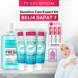 [Sensitive Care Expert Kit] METOO HAP Shield Sensitive Care Toothpaste 100gr*3+1pcs Mouthwash 250ml + Soft Bristled Tooth Brush*3-BPOM//Memperbaiki enamel gigi/gigi sensitif/gigi ngilu/Naf
