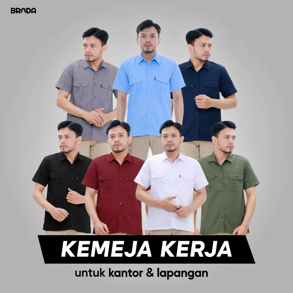 Kemeja Drill Pendek / Kemeja Kantor PDH PDL Pendek - All Colour