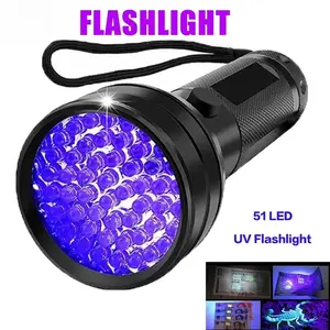 12/21/51 LED Protable UV Flashlight Black Light 395 NM Ultraviolet Torch Blacklight Detector for Dog Urine Pet Stain and Bed Bug