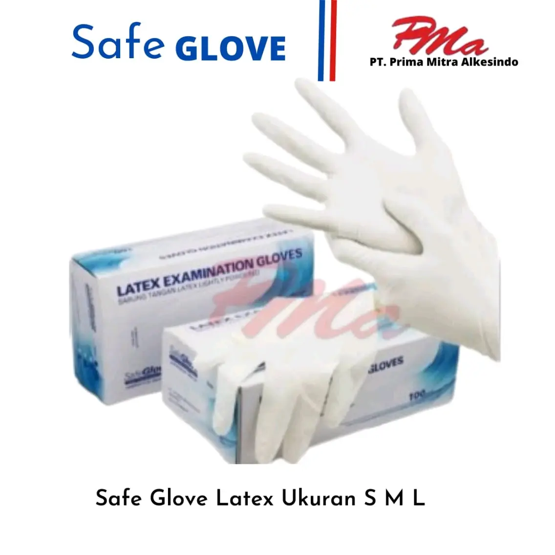 Sarung Tangan Latex Pelindung tangan Safe Glove Latex Ukuran S M L Harga/Box