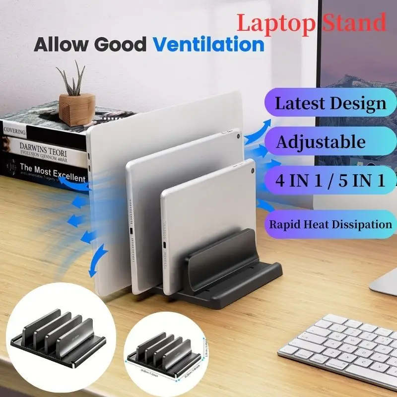 Laptop Stand Adjustable Vertical Laptop Stand Base Desktop Laptop Rack Shelf Tablet PC Base Stand