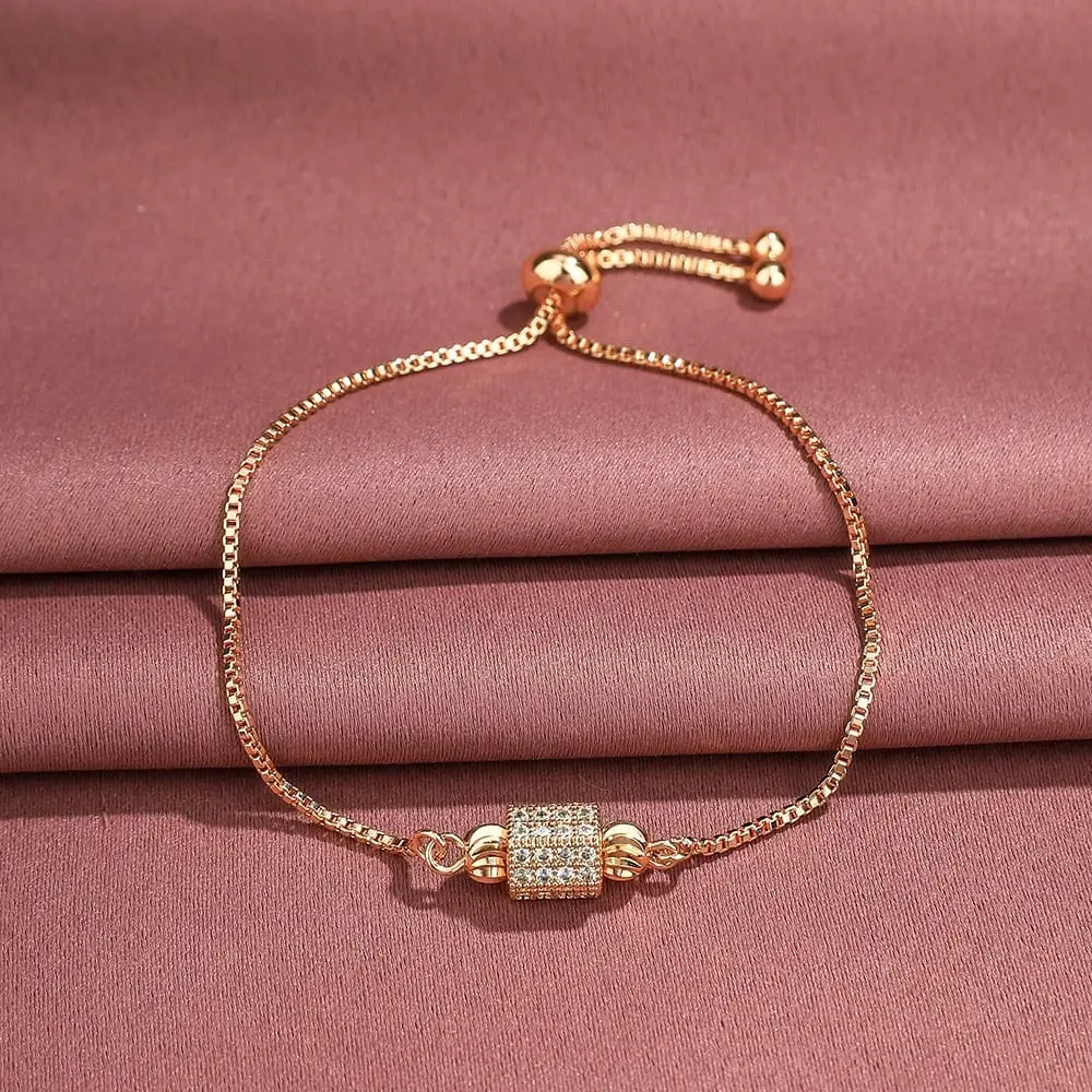 Gelang Serut Bulat Titanium Anti Karat Terbaru Bracelets Elegan  Berlian