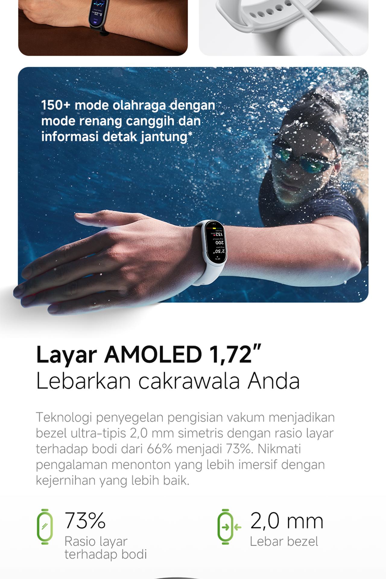 [toni_cu] Xiaomi Smart Band 10 | 1.72" AMOLED display in a sleek design | Premium style with colorful and ceramic frame edition | Premium metal strap with crystal-glass glimmer edition | 150+ sports modes with sleep and heart tracking [Official Store]