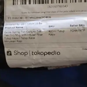 Gelas Saring Teh Cangkir Teh Tea Cup Mug with Infuser Filter Tutup Kayu / Tutup Kaca Minuman Kopi