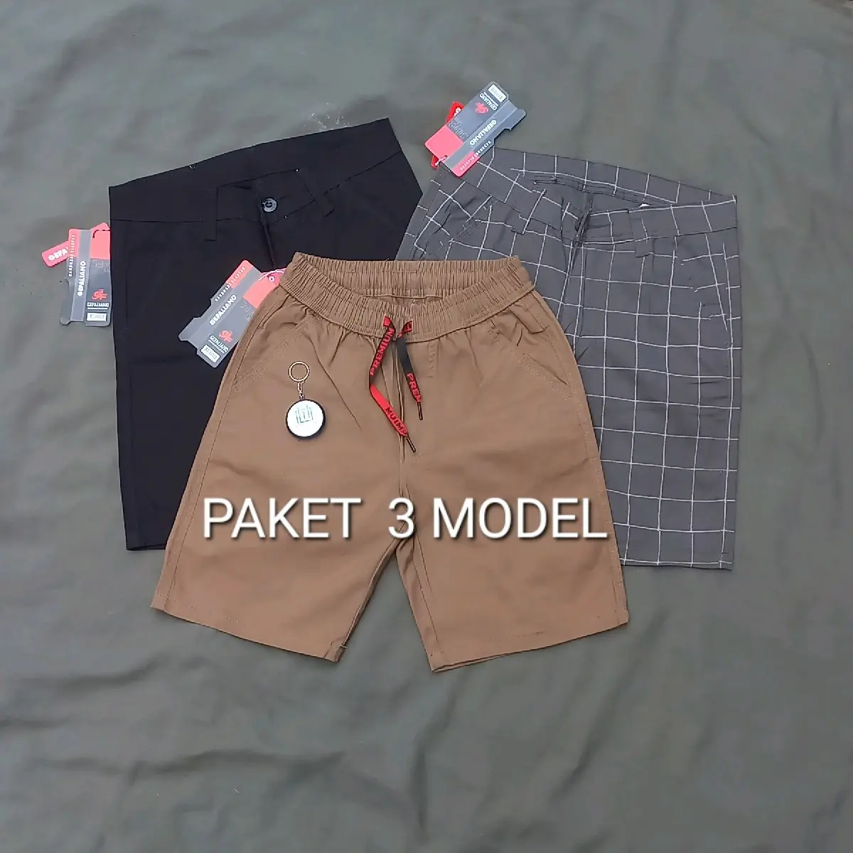 BELI 1 DAPET 3 MODEL. CELANA PENDEK PRIA GEFALIANO STREACH MUAT BB 50-75 KG Shorts