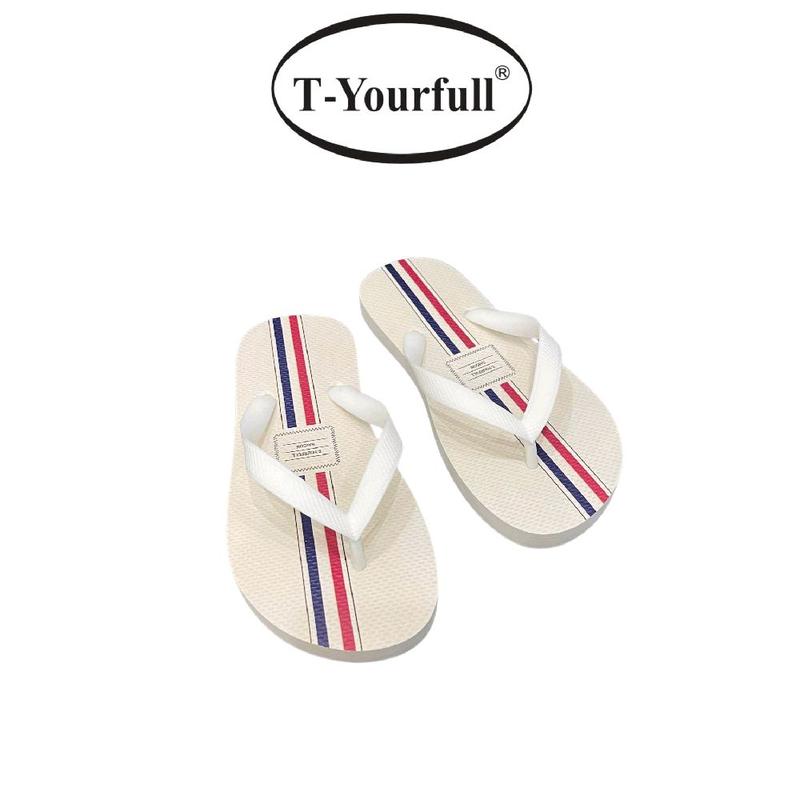 T-Yourfull Dép Nam 3D Sọc Thái Lan Cao Su Nguyên Khối Đế Nặng Xỏ Ngón Thoải Mái Bảo Vệ Chân Hiệu Quả